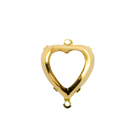 15mm Jonquil Faceted Glass Heart Stone in 2 Loop Open Back Setting