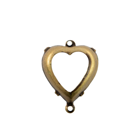 15mm Topaz Faceted Glass Heart Stone in 2 Loop Open Back Setting