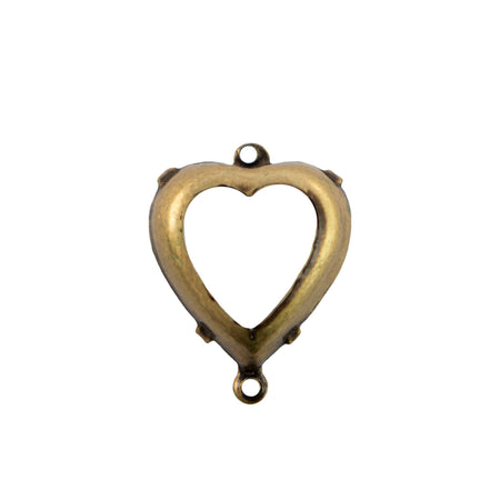 15mm Amethyst Faceted Glass Heart Stone in 2 Loop Open Back Setting