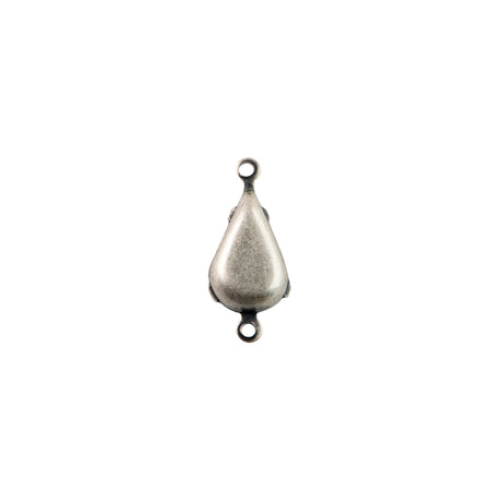 10x6mm Black Diamond Faceted Glass Teardrop Stone in 2 Loop Setting