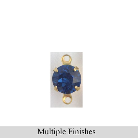 35ss Montana Blue Faceted Glass Round Stone in 2 Loop Setting