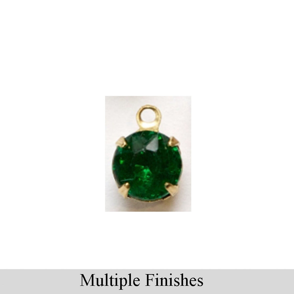 35ss Emerald Faceted Glass Round Stone in 1 Loop Setting