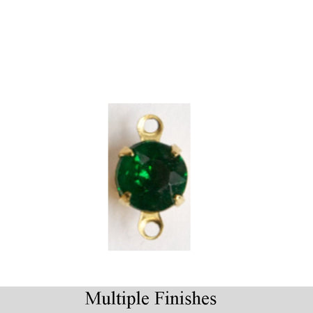 35ss Emerald Faceted Glass Round Stone in 2 Loop Setting