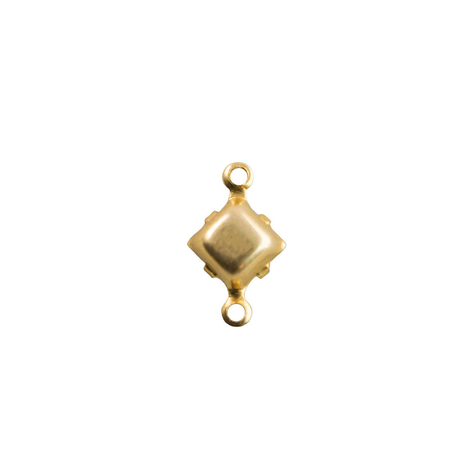 6mm White Moonglow Glass Square Stone in 2 Loop Setting