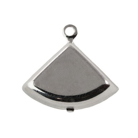 18x13mm Clear Faceted Glass Fan Stone in 1 Loop Setting