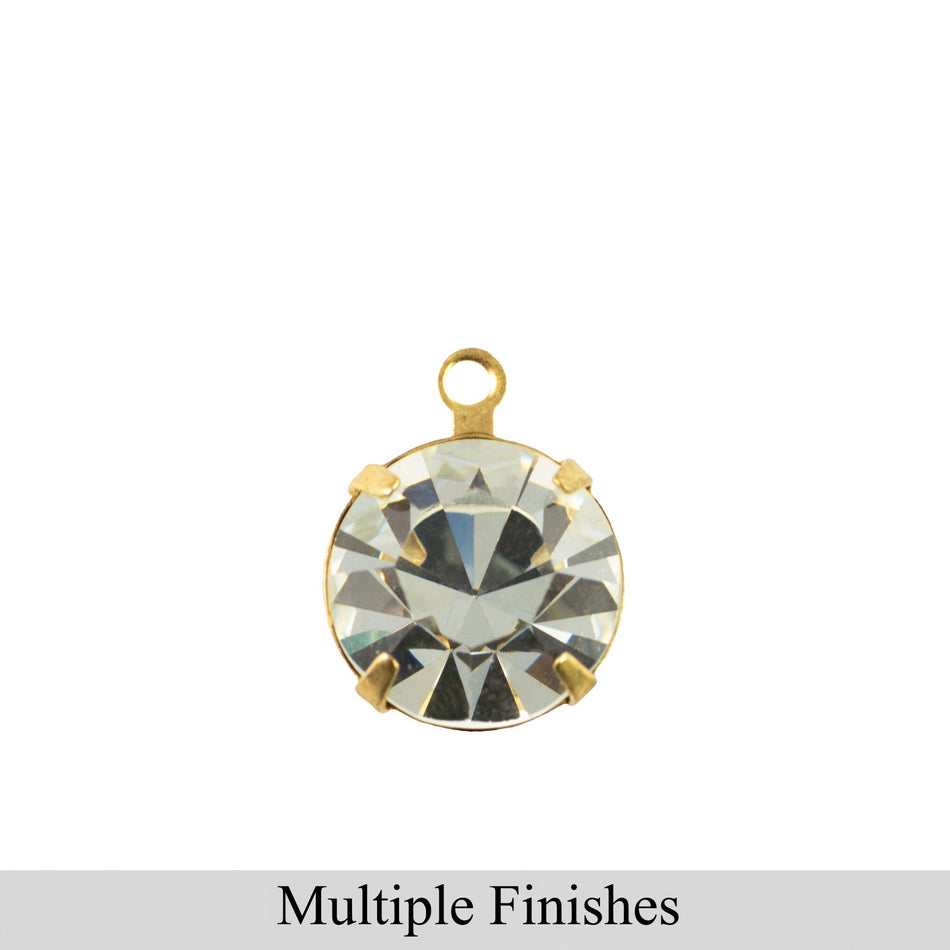 48ss Swarovski Clear Faceted Glass Round Stone in 1 Loop Setting