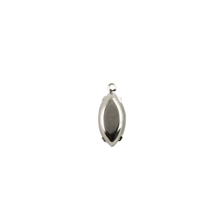 8x4mm Emerald Faceted Glass Navette Stone in 1 Loop Setting