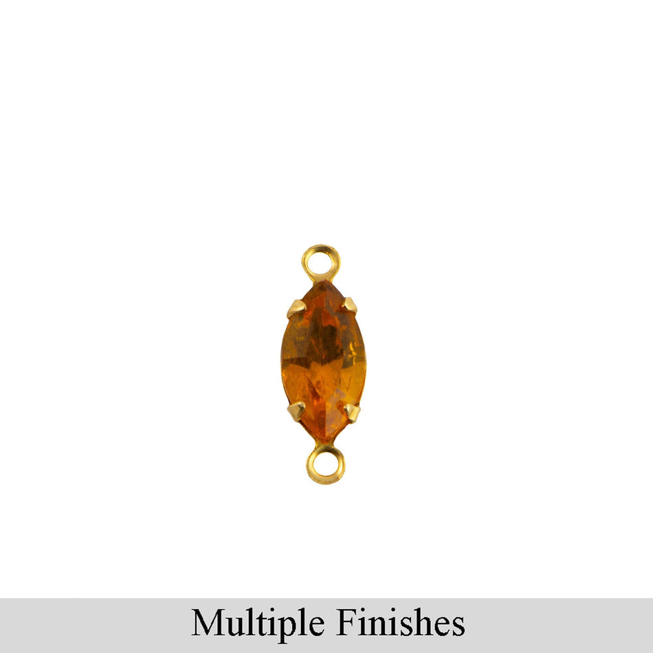 10x5mm Topaz Faceted Glass Navette Stone in 2 Loop Setting