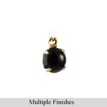 35ss Black Faceted Glass Round Stone in 1 Loop Setting