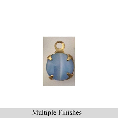 35ss Blue Moonglow Glass Round Stone in 1 Loop Setting