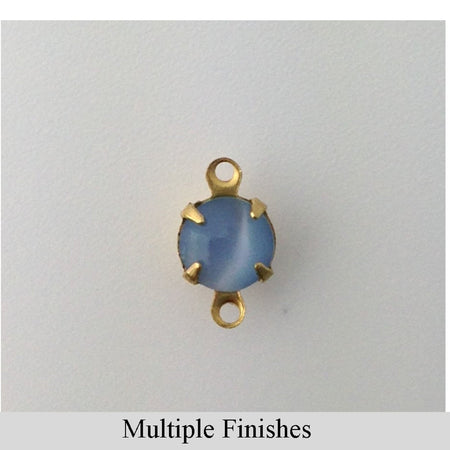 35ss Blue Moonglow Glass Round Stone in 2 Loop Setting