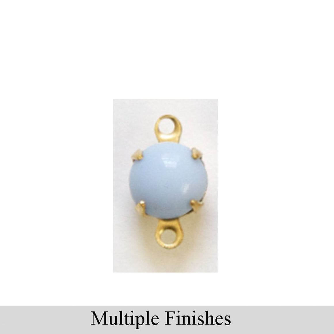 35ss Periwinkle Glass Round Stone in 2 Loop Setting