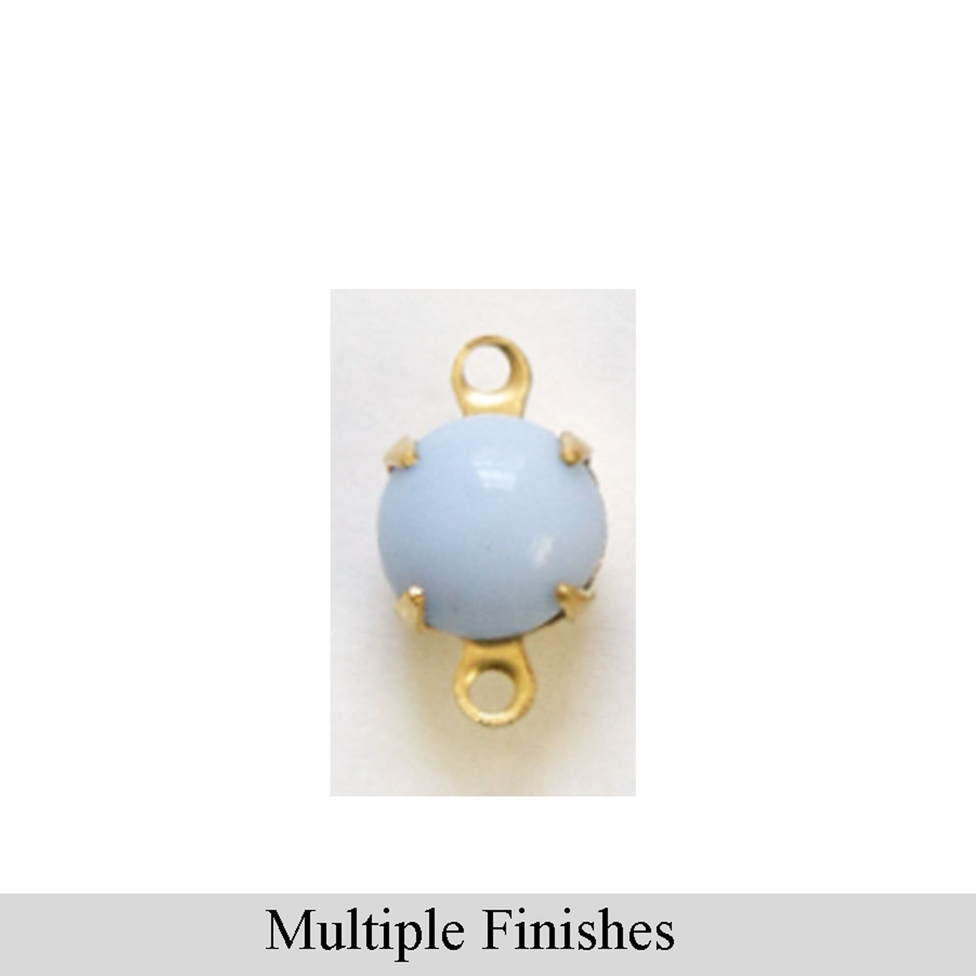 35ss Periwinkle Glass Round Stone in 2 Loop Setting