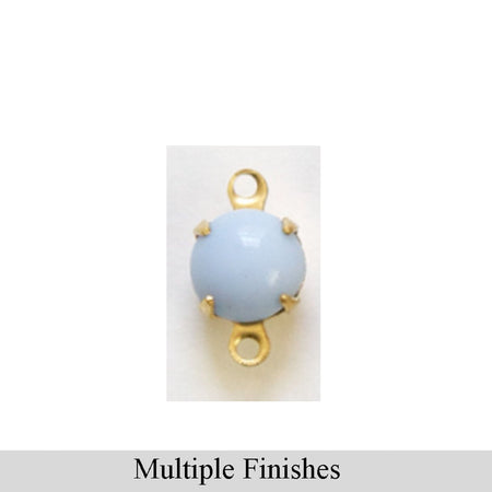 35ss Periwinkle Glass Round Stone in 2 Loop Setting