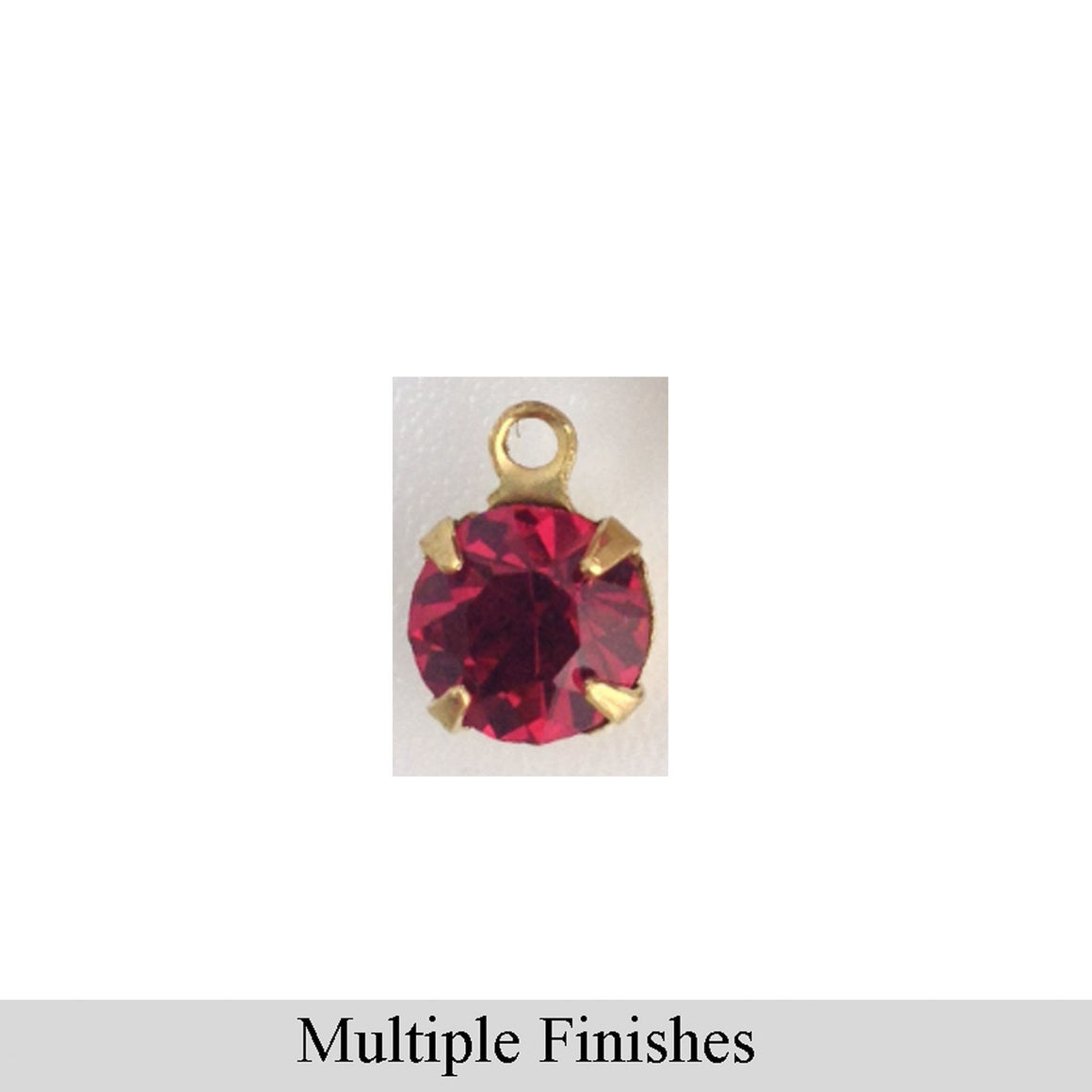 35ss Rose Faceted Glass Round Stone in 1 Loop Setting