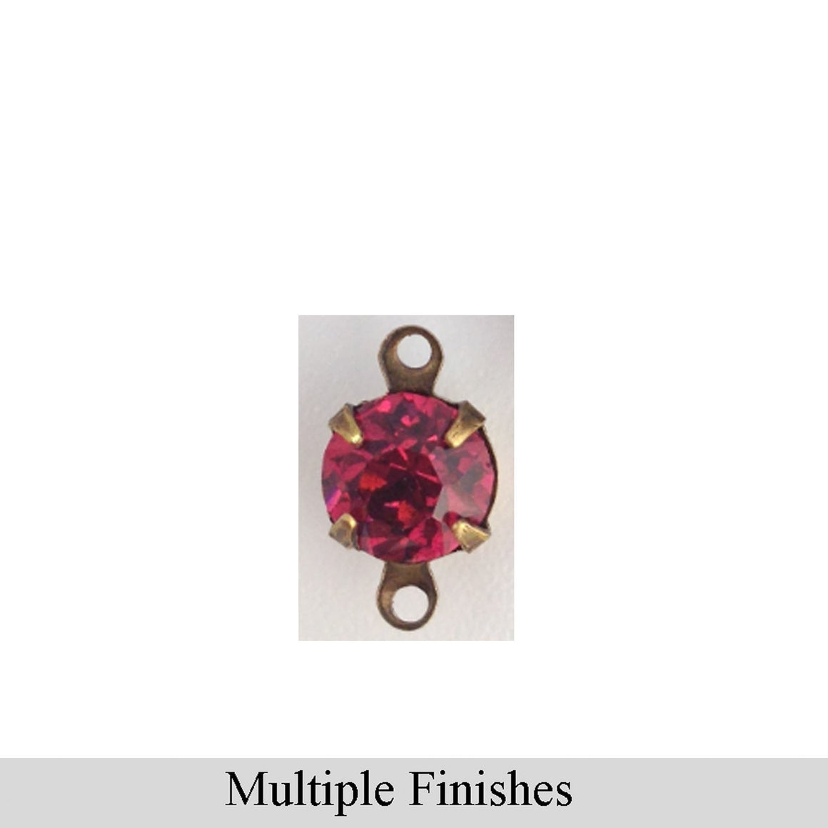 35ss Rose Faceted Glass Round Stone in 2 Loop Setting
