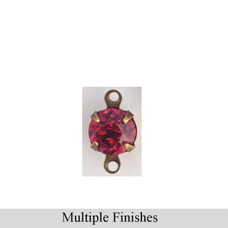 35ss Rose Faceted Glass Round Stone in 2 Loop Setting