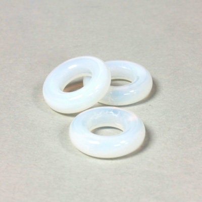 14mm Preciosa White Opal Smooth Glass Rings (6)