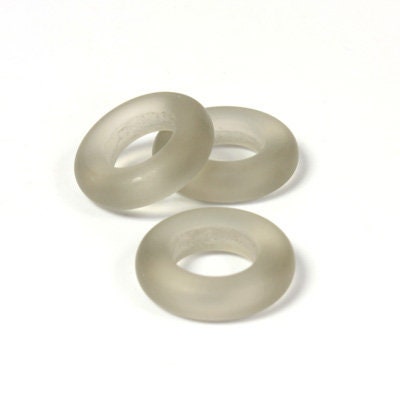 14mm Preciosa Matte Black Diamond Smooth Glass Rings (6)