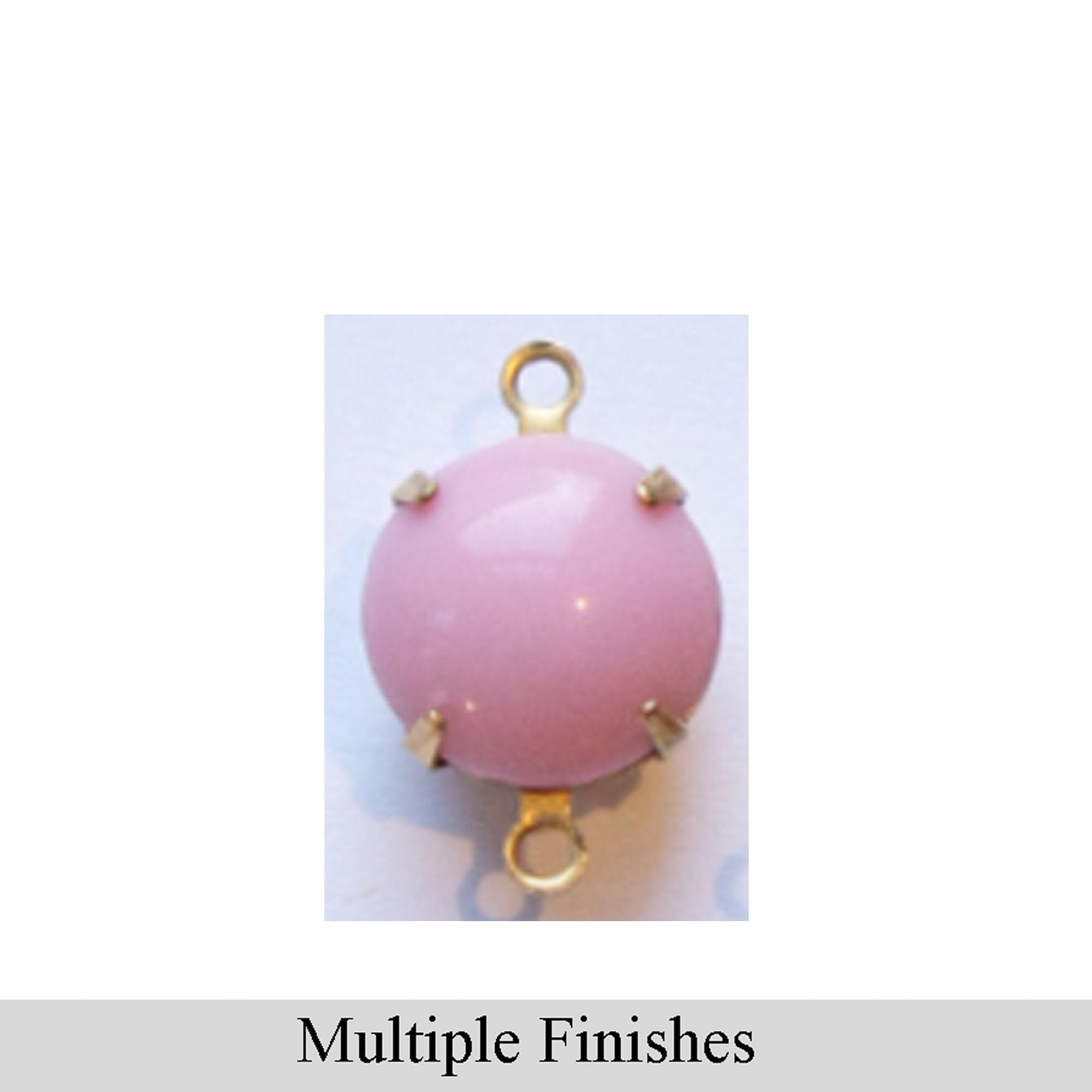 48ss Pink Glass Round Stone in 2 Loop Setting