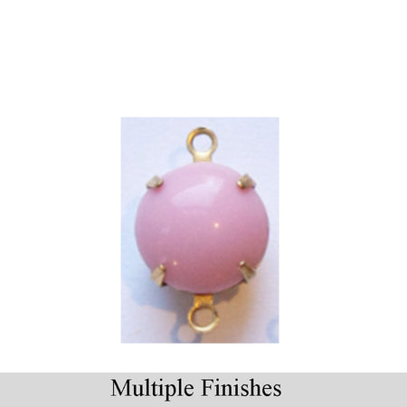 48ss Pink Glass Round Stone in 2 Loop Setting