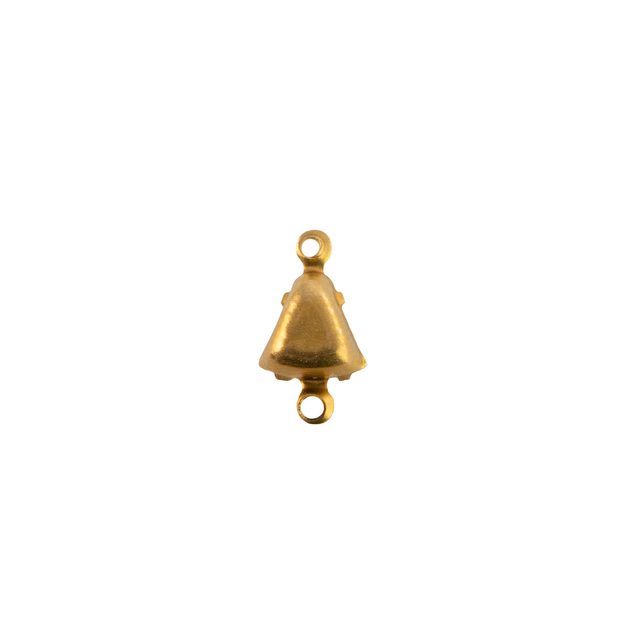 6mm Clear Faceted Glass Bell Stone in 2 Loop Setting