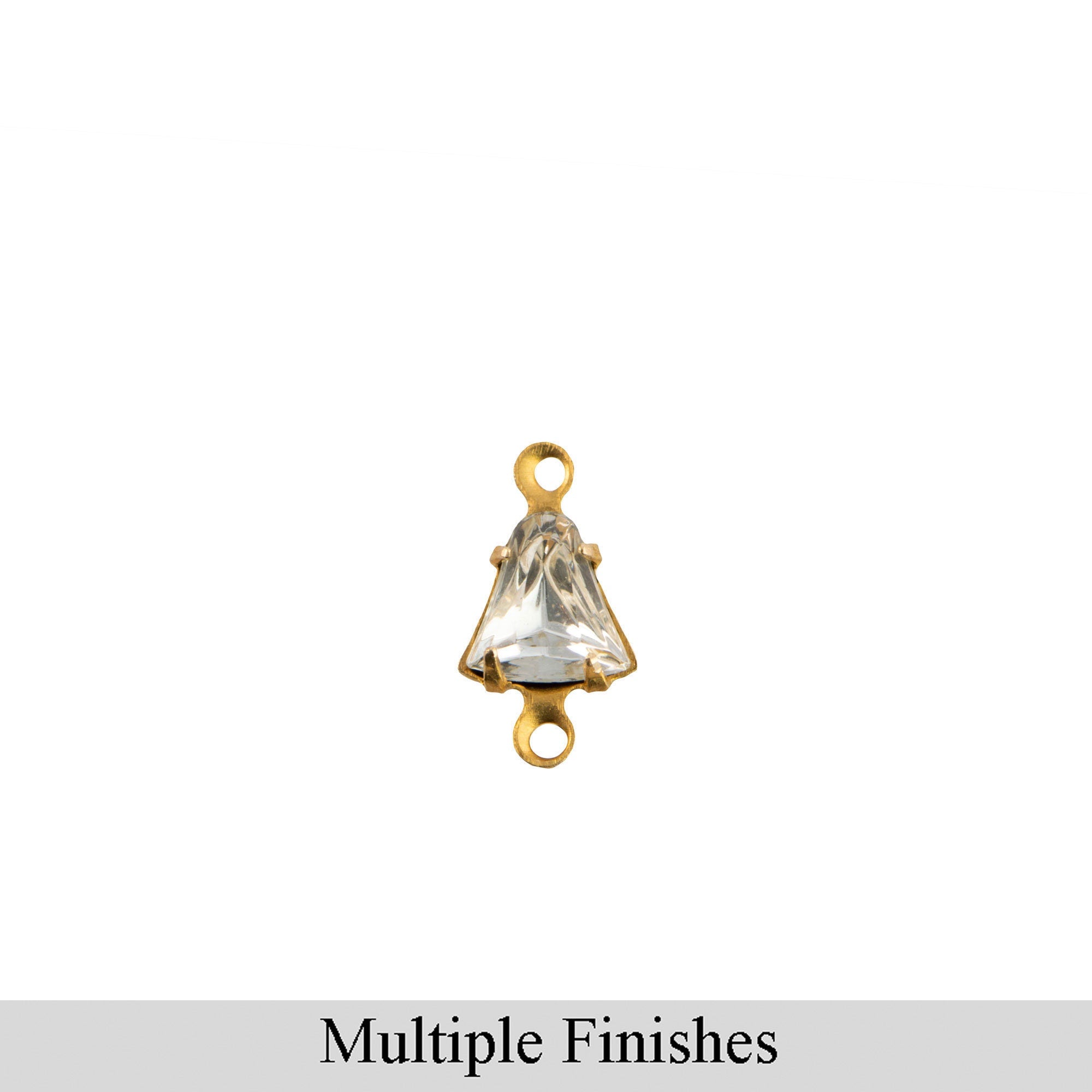 6mm Clear Faceted Glass Bell Stone in 2 Loop Setting