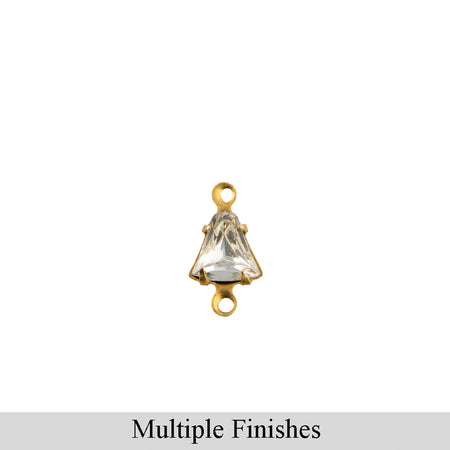 6mm Clear Faceted Glass Bell Stone in 2 Loop Setting
