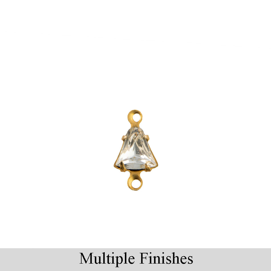 6mm Clear Faceted Glass Bell Stone in 2 Loop Setting