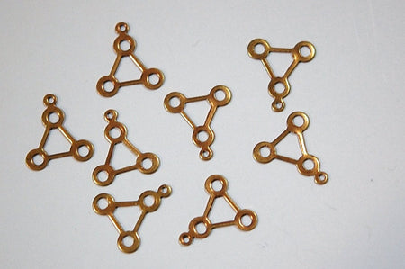 Raw Brass Open Triangle Charm Drop with Loop (8) mtl130