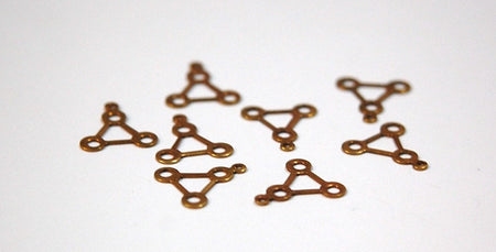 Raw Brass Open Triangle Charm Drop with Loop (8) mtl130