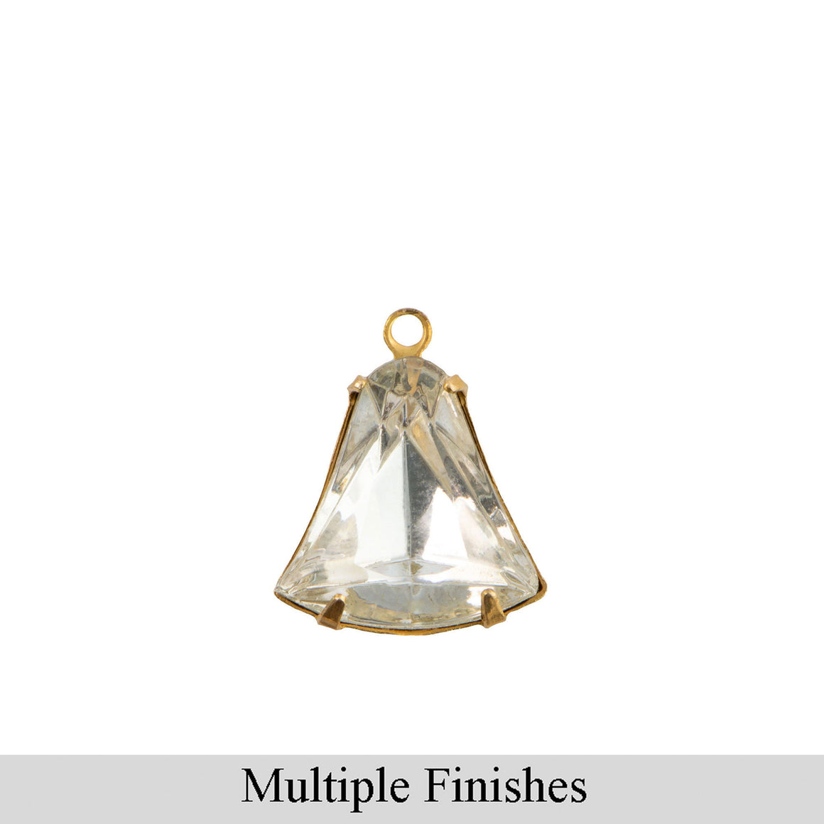 12mm Clear Faceted Glass Bell Stone in 1 Loop Setting