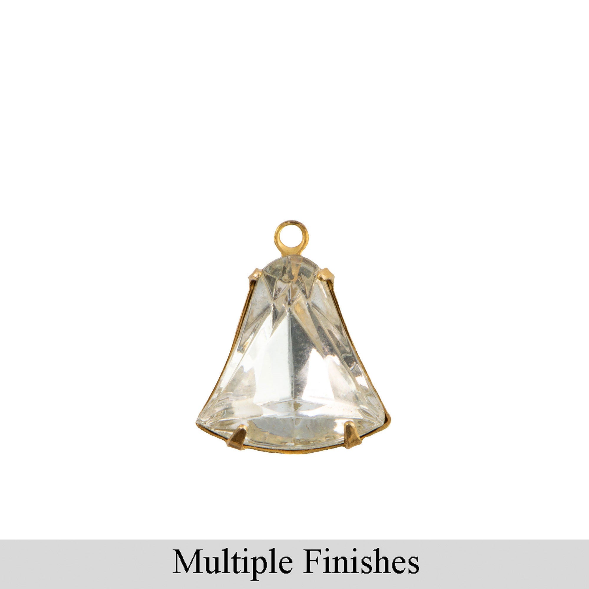 12mm Clear Faceted Glass Bell Stone in 1 Loop Setting