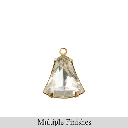 12mm Clear Faceted Glass Bell Stone in 1 Loop Setting
