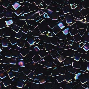 Metallic Variegated Blue Iris Miyuki Triangle Seed Bead 5/0 7gm Tube STR5-455-TB