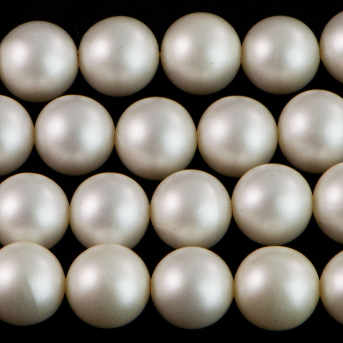 12mm Pearl White Acrylic Japanese Bead Strand
