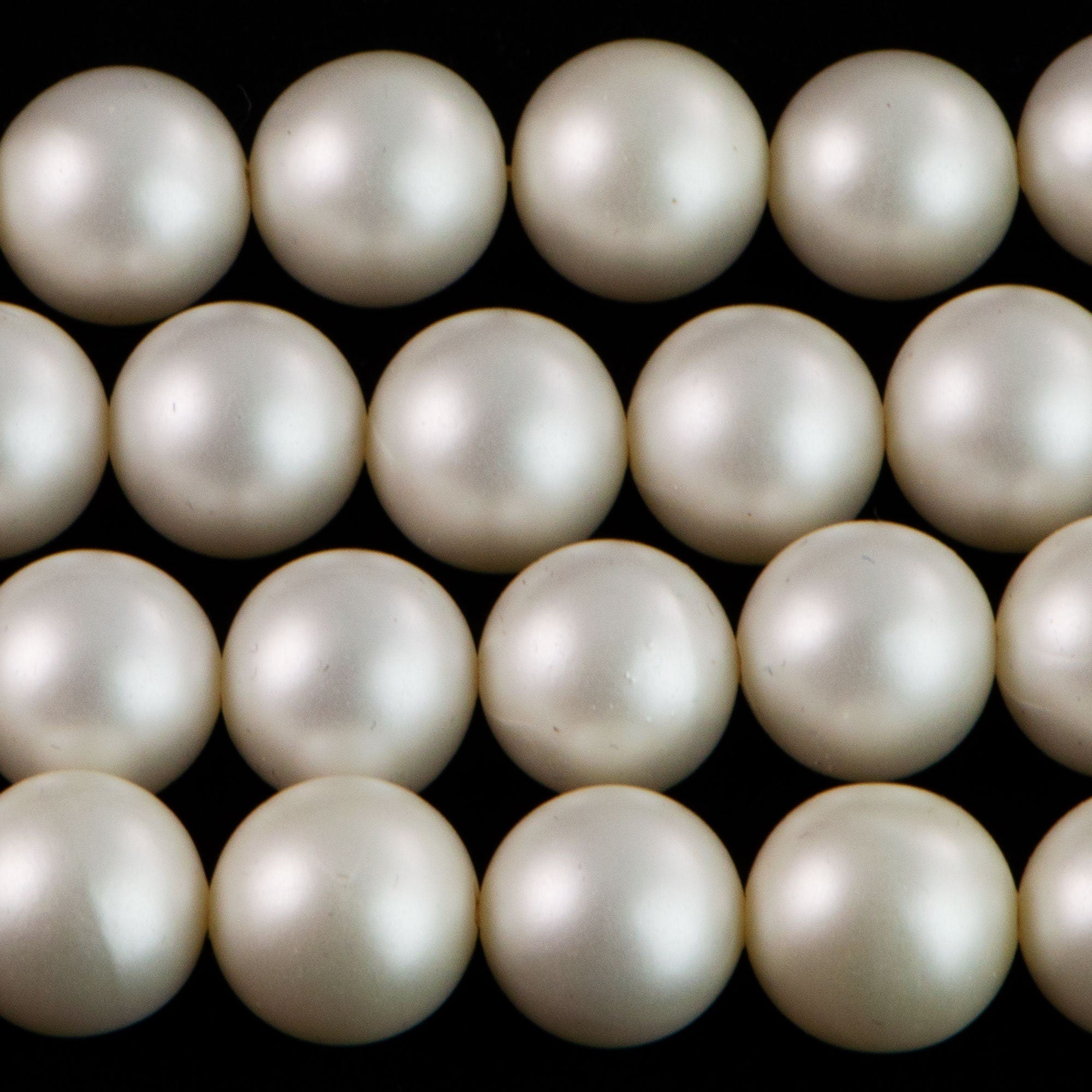 12mm Pearl White Acrylic Japanese Bead Strand