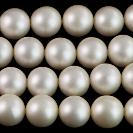 12mm Pearl White Acrylic Japanese Bead Strand
