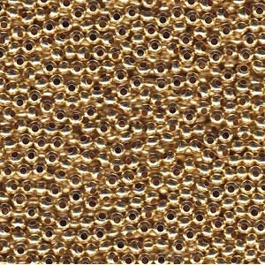 8/0 Yellow Brass Metal Seed Bead (30g)