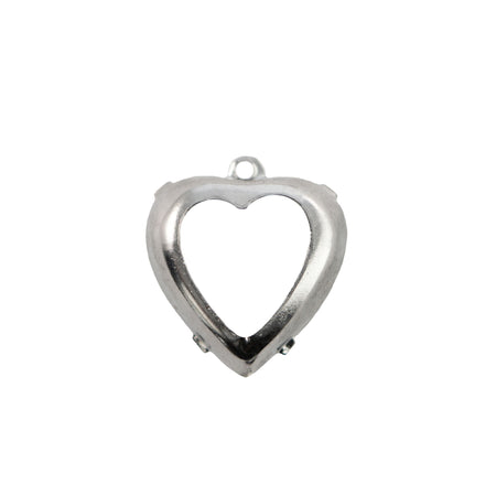 15mm Topaz Faceted Glass Heart Stone in 1 Loop Open Back Setting
