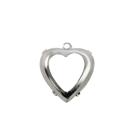 15mm Sapphire Faceted Glass Heart Stone in 1 Loop Open Back Setting