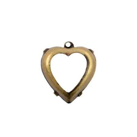 15mm Amethyst Faceted Glass Heart Stone in 1 Loop Open Back Setting