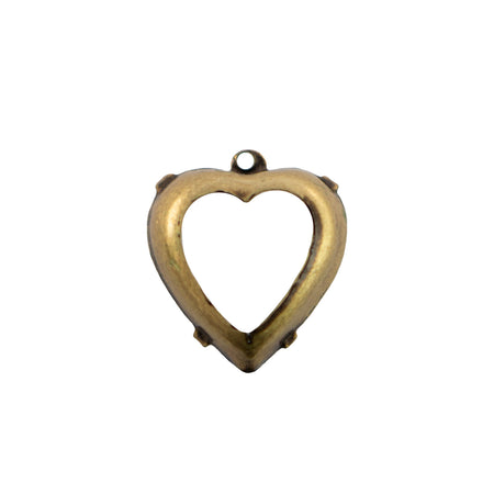 15mm Jonquil Faceted Glass Heart Stone in 1 Loop Open Back Setting