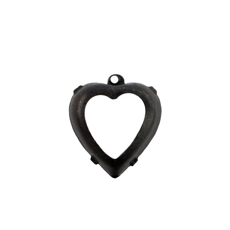15mm Topaz Faceted Glass Heart Stone in 1 Loop Open Back Setting
