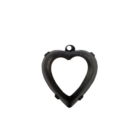 15mm Sapphire Faceted Glass Heart Stone in 1 Loop Open Back Setting