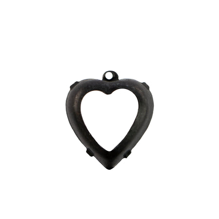 15mm Amethyst Faceted Glass Heart Stone in 1 Loop Open Back Setting