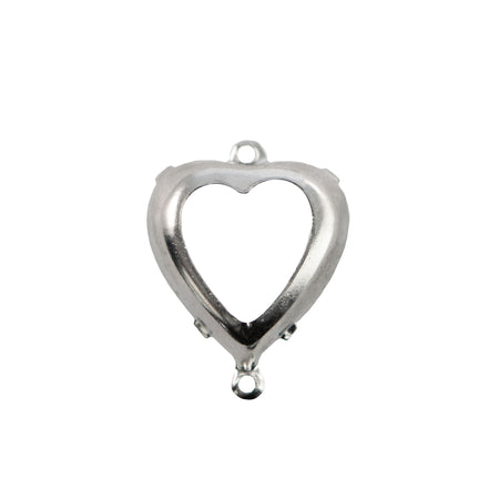 15mm Aquamarine Faceted Glass Heart Stone in 2 Loop Open Back Setting