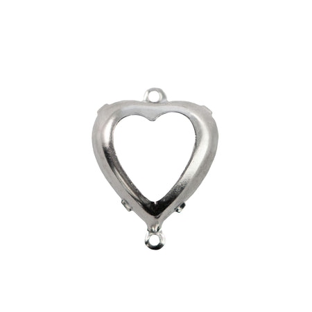15mm Jonquil Faceted Glass Heart Stone in 2 Loop Open Back Setting