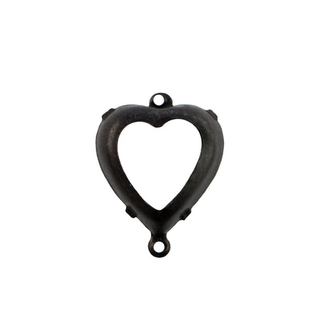 15mm Sapphire Faceted Glass Heart Stone in 2 Loop Open Back Setting