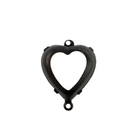 15mm Amethyst Faceted Glass Heart Stone in 2 Loop Open Back Setting